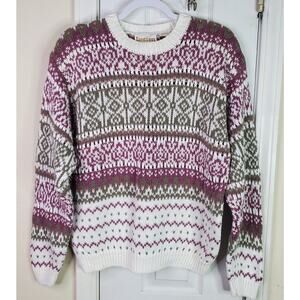 Jantzen 80's Sweater Womens Size Large Fair Isle Knit Grandma Grandmacore Top